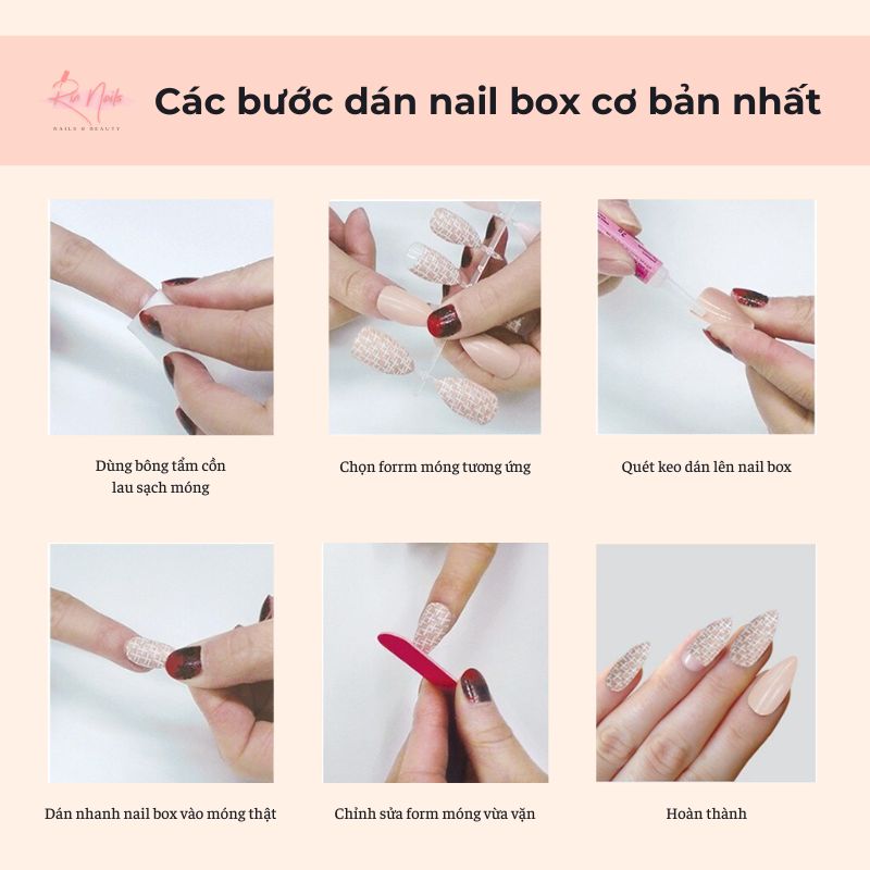 Tổng hợp các bước dán nail box cơ bản nhất