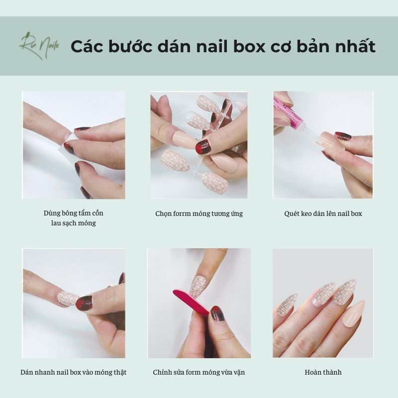 Hướng dẫn quy trình các bước dán nail box chi tiết nhất