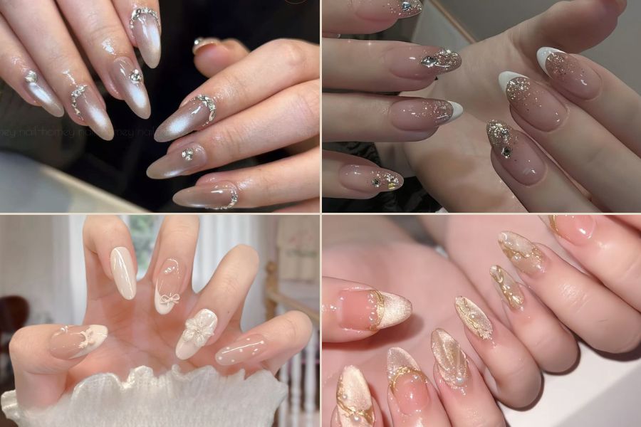 Một số kiểu nail đính đá sang trọng từ khách nhà Rin