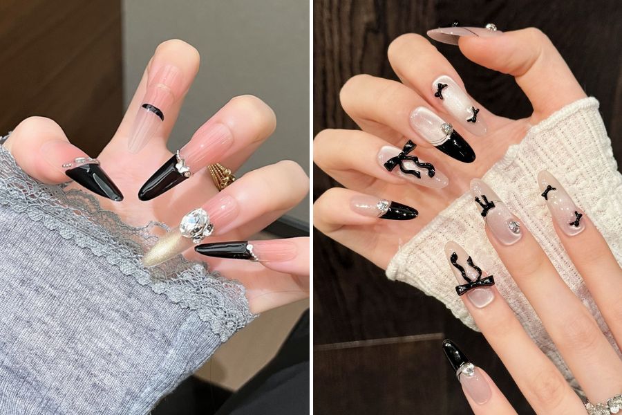 Nail màu đen huyền bí mang vẻ đẹp cá tính, sang chảnh