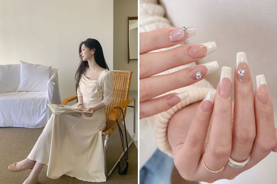 Mẫu nail cần có sự hài hoà với trang phục và phụ kiện đi cùng