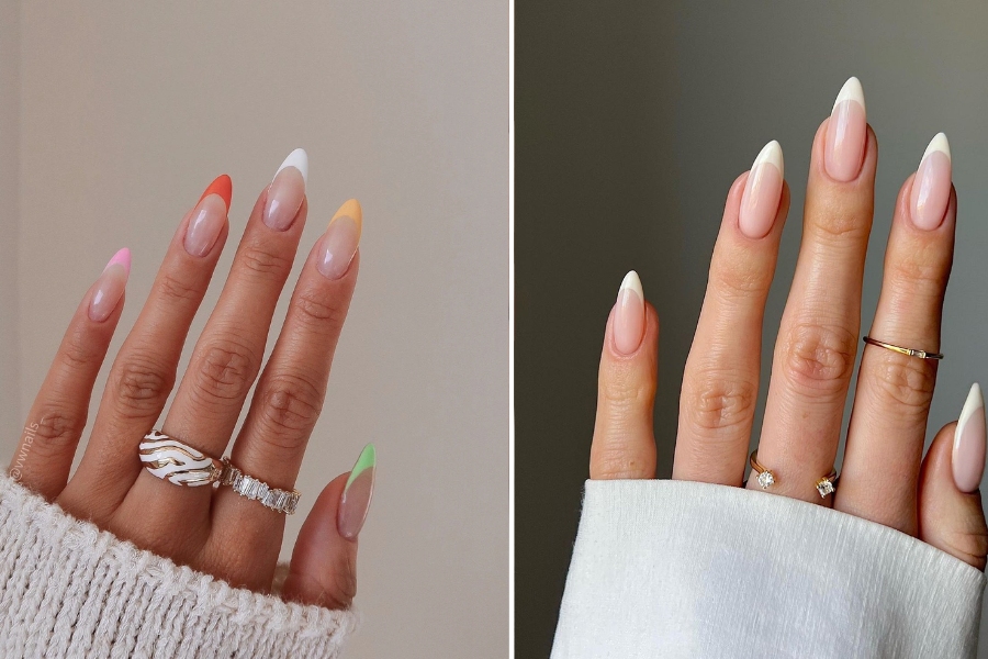 Nail kiểu Pháp đơn giản, tinh tế với đầu móng trắng
