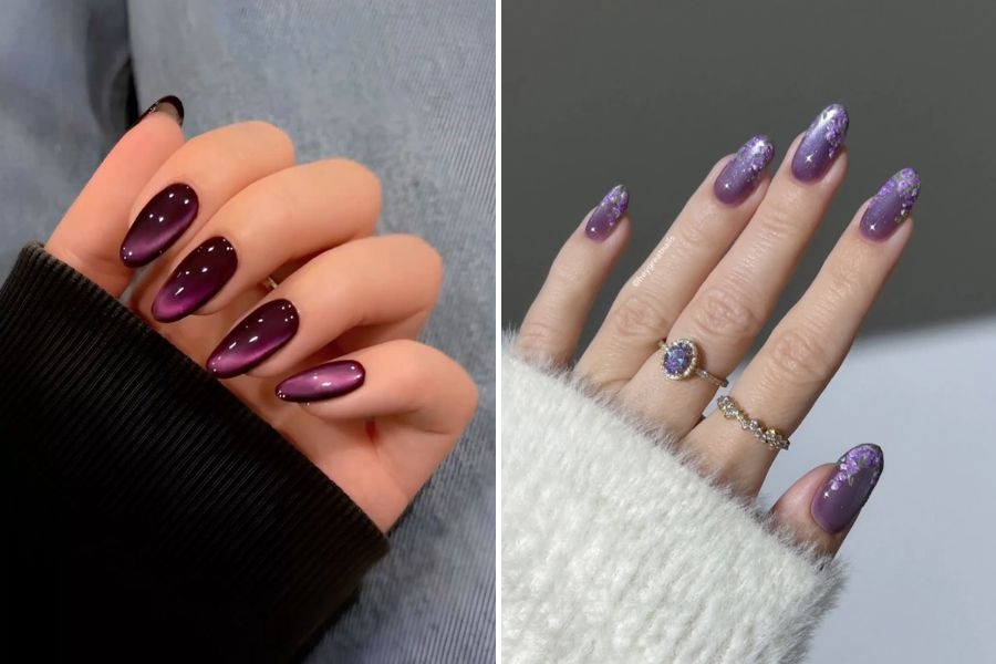 Đôi tay trông bí ẩn và cá tính hơn với tone màu tím trầm