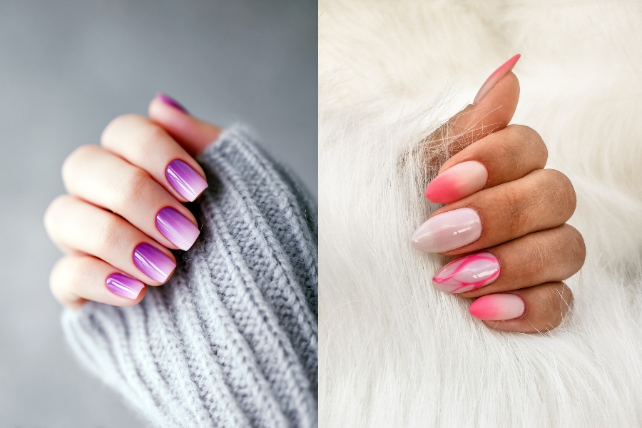 Mẫu nail dặm ombre đơn giản, nhẹ nhàng đón Tết