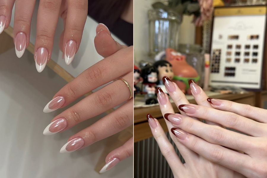 Mẫu nail Tết fén đầu móng đơn giản, tinh tế và thanh lịch