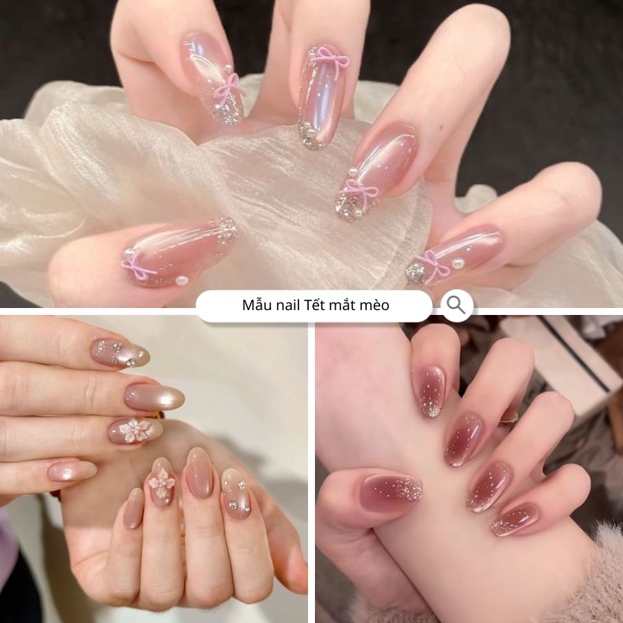 Tổng hợp các mẫu nail mắt mèo Tết hot nhất, từ màu đỏ may mắn, vàng kim sang trọng đến các kiểu tối giản và đính đá nhẹ giúp bạn nổi bật dịp xuân 2026.