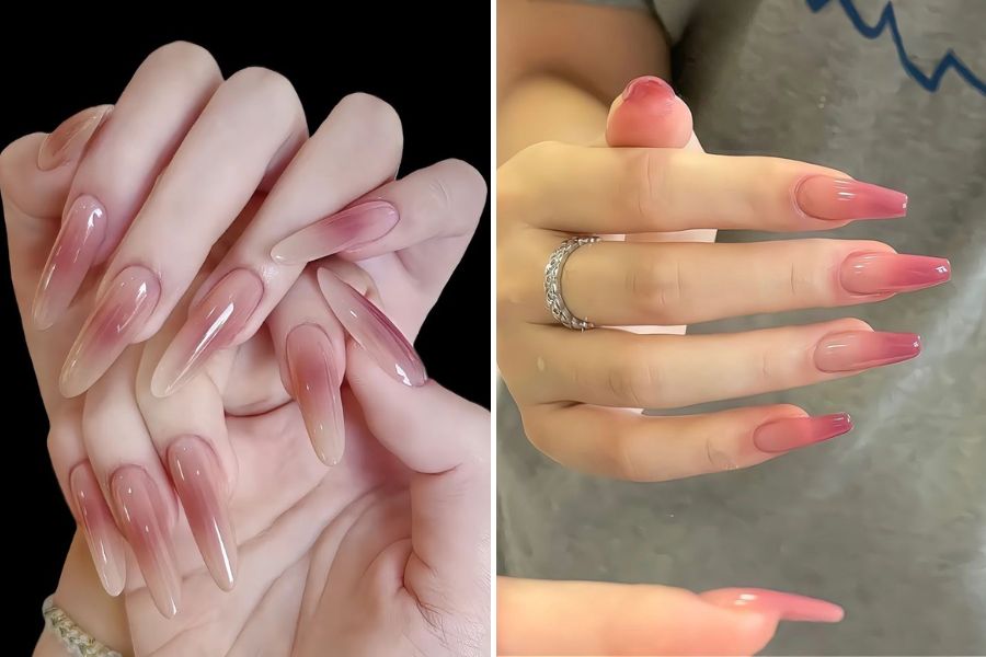 Các mẫu nail màu hồng đất nhẹ nhàng, hợp với những cô gái dịu dàng