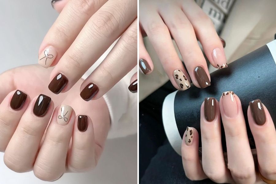 Nail màu nâu socola là "chân ái" cho nàng da ngăm