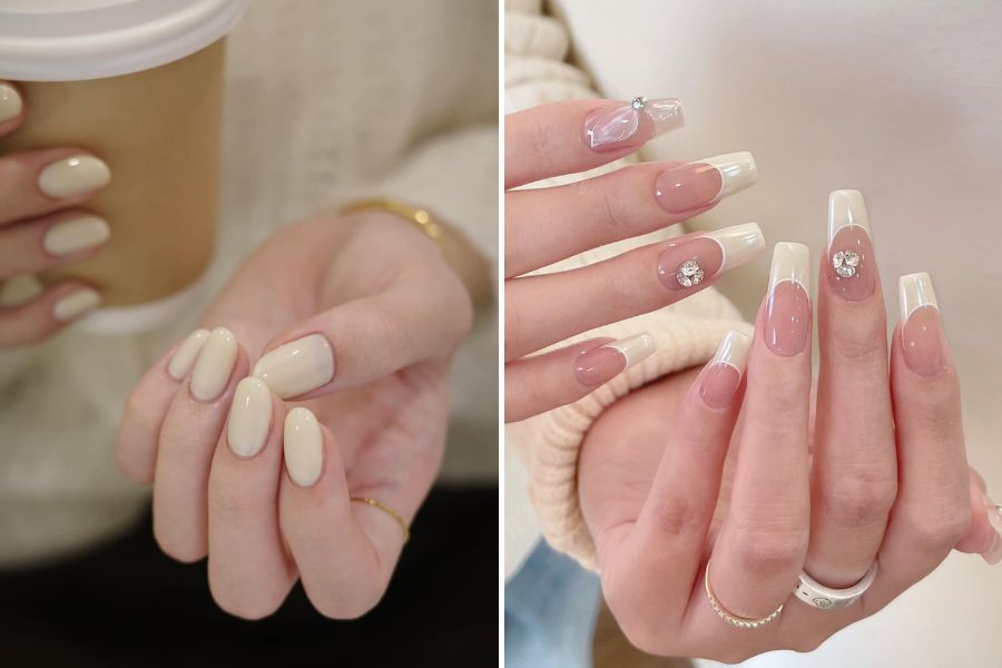 Kiểu nail trắng sữa tối giản mang vẻ đẹp thanh lịch và hiện đại