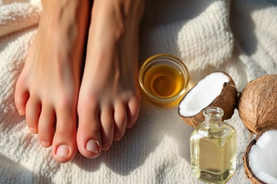 Dầu dừa dưỡng ẩm sâu, ngăn ngừa móng chân giòn gãy